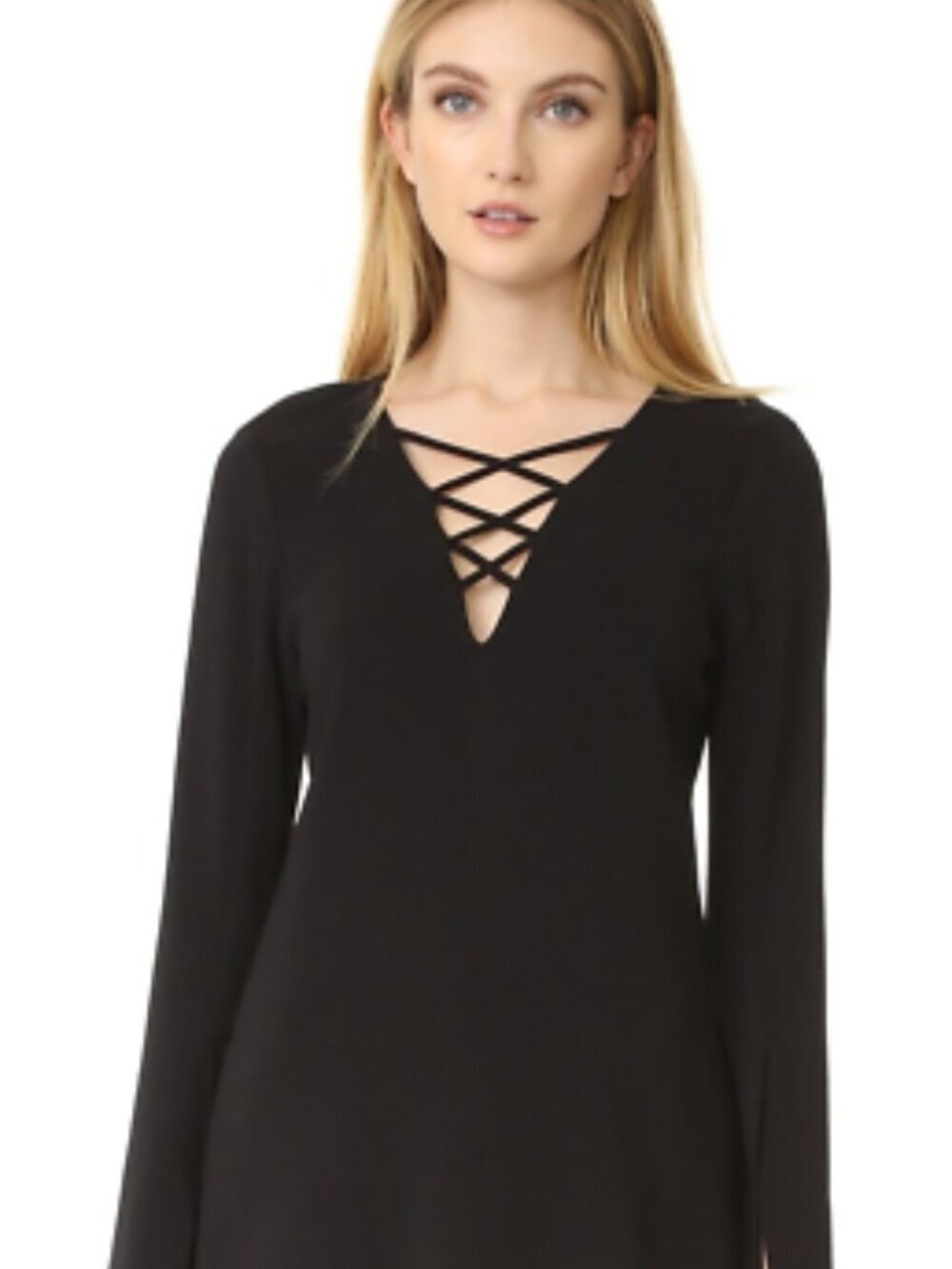 Ramy Brook Crossover Long Sleeve Blouse Black Size 0